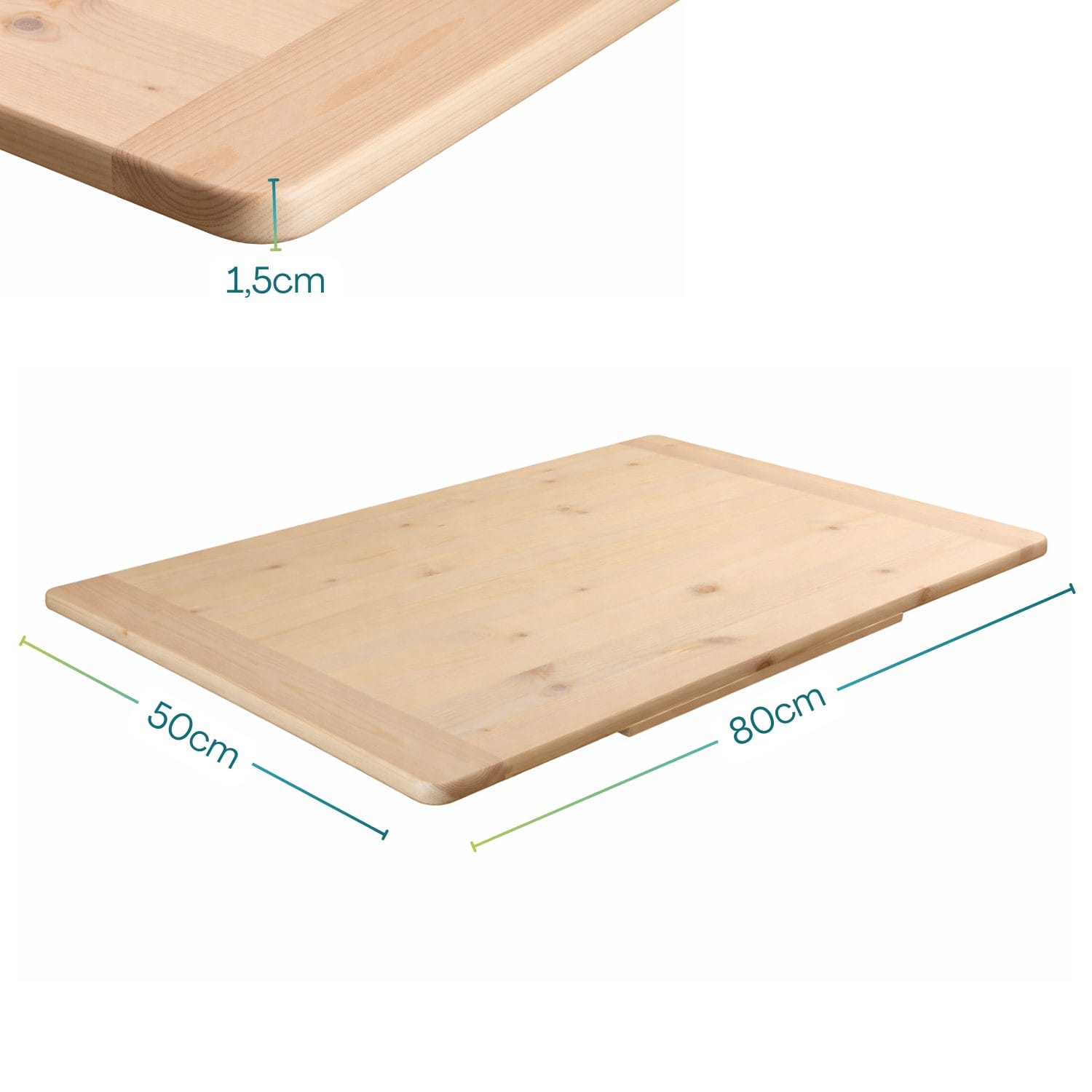 spianatoia in legno misure Spianatoia in legno 80x50 cm spessore 1,5 cm