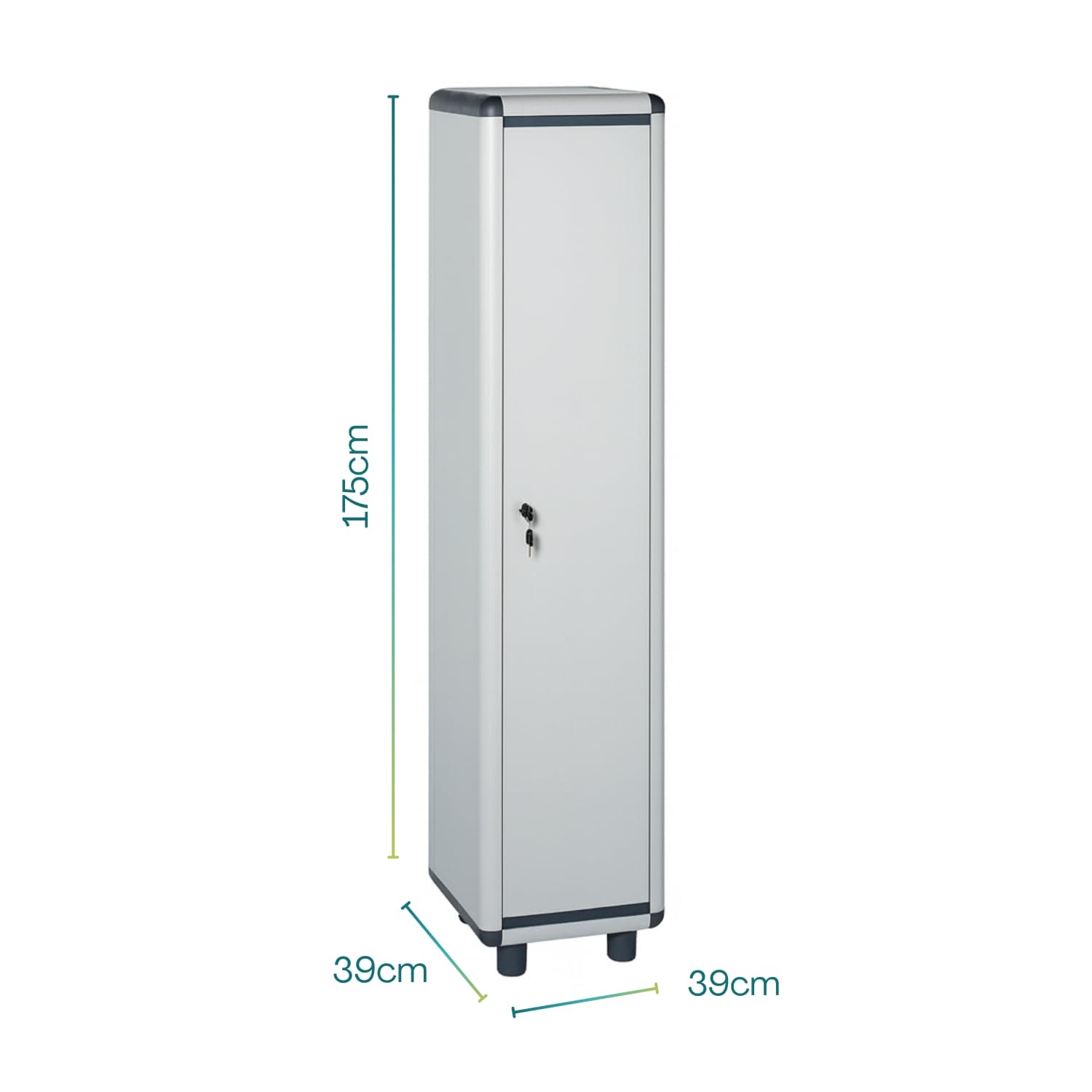 spogliatoio 1 anta 175x39x39 cm Armadio spogliatoio PVC 1 anta 175x39x39 cm con chiusura a chiave e piedini stabili