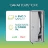 Armadio spogliatoio 2 ante in PVC qualità resistente ai raggi UV Made in Italy
