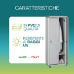 Armadio spogliatoio 2 ante in PVC qualità resistente ai raggi UV Made in Italy