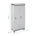 spogliatoio 2 ante 175x72x39 cm Armadio spogliatoio PVC 2 ante 175x72x39 cm con serratura e piedini antiscivolo