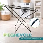 Stendino pieghevole richiudibile salvaspazio in acciaio resistente