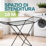 Stendibiancheria 18 metri di stenditura pieghevole in acciaio resistente