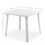 tavolino bianco quadrato misure Tavolo giardino quadrato 80x80 cm altezza 72 cm in plastica bianca