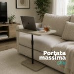 tavolino per divano max 5 kg Tavolino per laptop con portata 5 kg e altezza regolabile per utilizzo sul divano