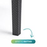 tavolo effetto rattan Gamba tavolo effetto rattan in plastica antracite resistente per arredo giardino esterno