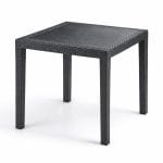 tavolo effetto rattan Tavolo da esterno in plastica effetto rattan antracite leggero e resistente per terrazzo
