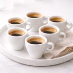 tazzine bianche 80ml vassoio Set tazzine caffè bianche 80 ml con espresso ideale per colazione