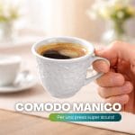 tazzine bianche con piattino 80ml manico Tazzina caffè bianca 80 ml con manico comodo presa sicura