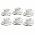 tazzine bianche con piattino 80ml principale Set 6 tazzine caffè bianche con piattino 80 ml per espresso