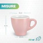 tazzine colorate 80ml misure Tazzina caffè colorata 80 ml dimensioni compatte per espresso