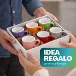 tazzine colorate 80ml regalo Set tazzine caffè colorate 80 ml idea regalo per casa e amici