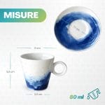 tazzine colorate con piattino 80ml misure Tazzina caffè colorata con piattino 80 ml dimensioni compatte espresso