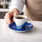 tazzine colorate con piattino 80ml Tazzina caffè colorata con piattino 80 ml con espresso stile bar