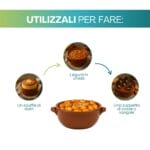 Tegamino terracotta per soufflé, legumi in umido e zuppa di cozze
