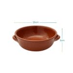 Tegamino terracotta diametro 14 cm altezza 6 cm con manici resistenti