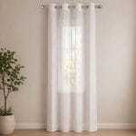tenda bainca principale Tende bianco semi trasparenti con occhielli per soggiorno o camera