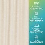 Tenda beige lavabile a 30° in poliestere con istruzioni di manutenzione