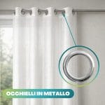 tenda bianca occhielli Dettaglio occhielli in metallo tenda bianco per bastone tenda