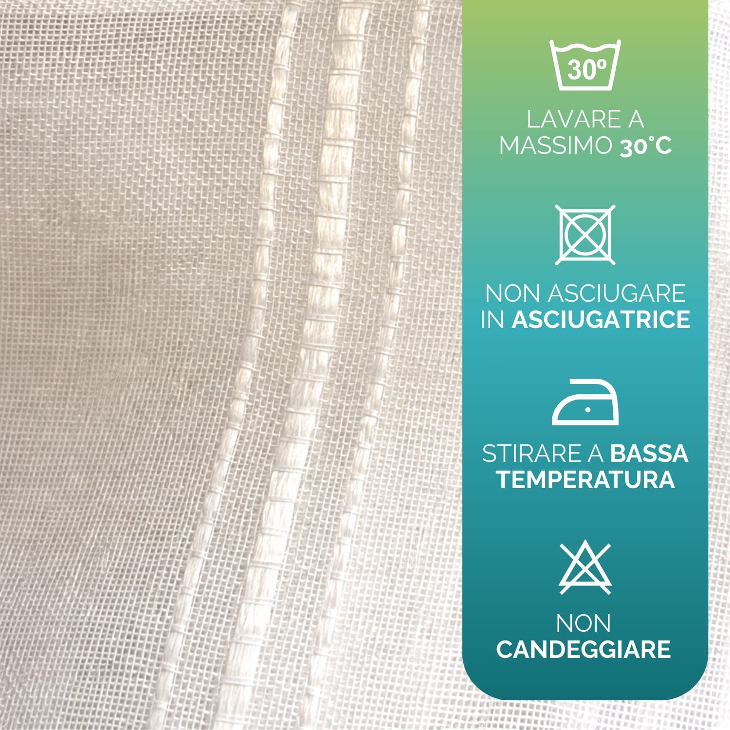 tenda bianca tessuto Tessuto tenda bianco semi trasparente con istruzioni lavaggio