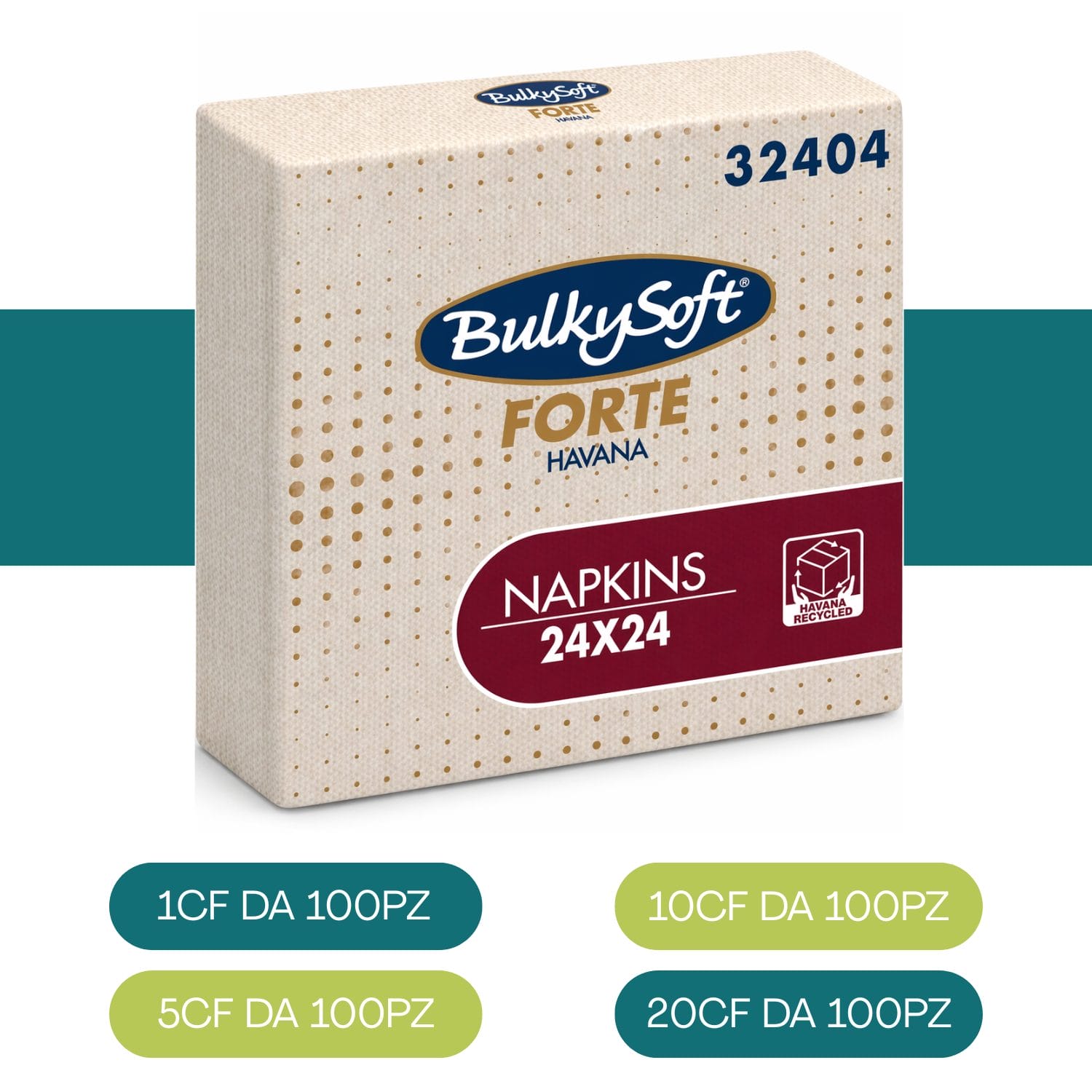 tovagliolini cocktail avana pezzi Tovaglioli BulkySoft Forte Havana 24x24, confezione da 100 pezzi, carta resistente