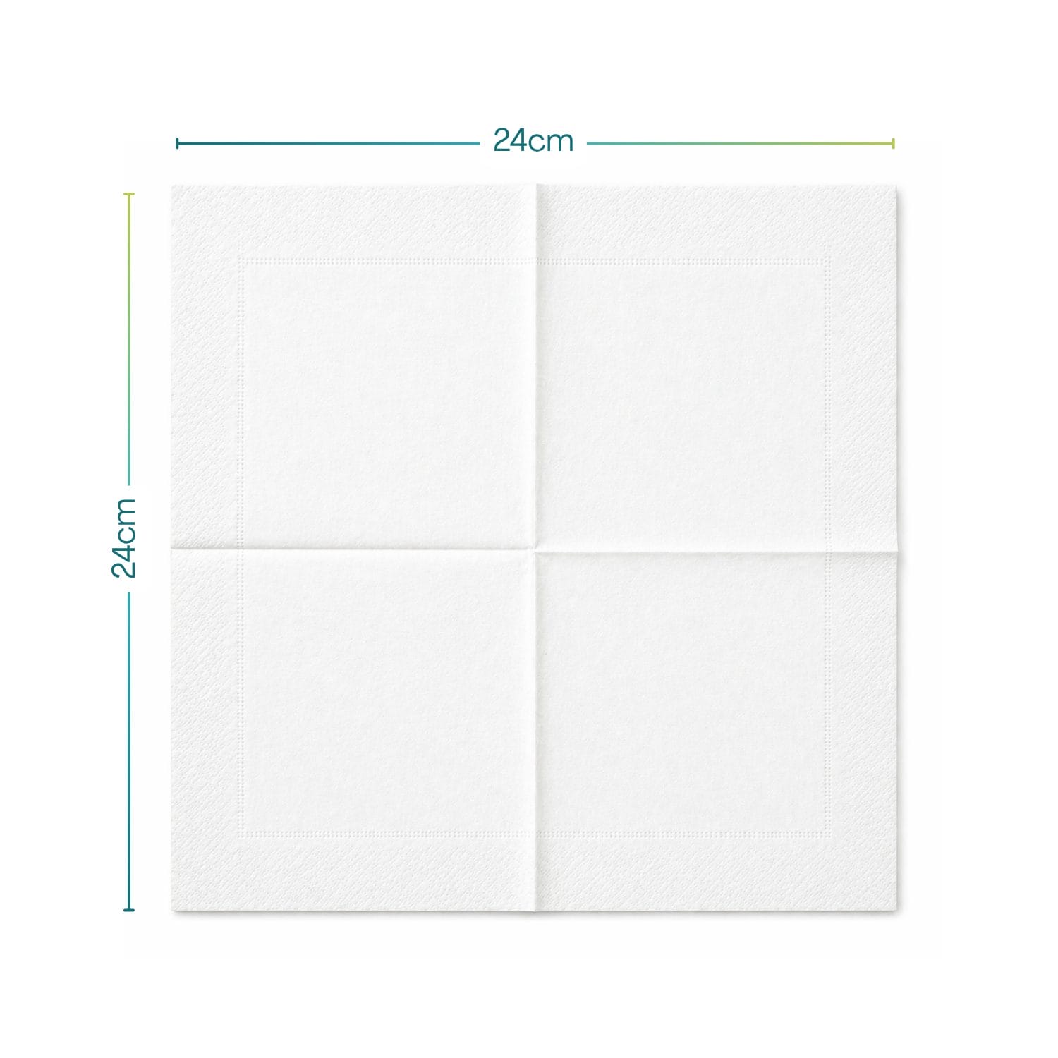 tovagliolini cocktail bianchi misura Tovagliolino bianco 24x24 cm aperto, formato quadrato