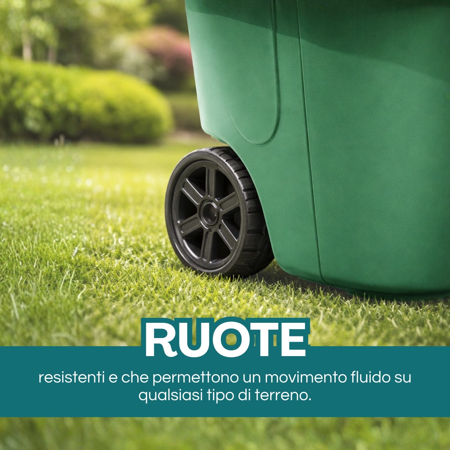 trolley da giardino verde ruote Ruote resistenti del carrello da giardino verde per movimento fluido