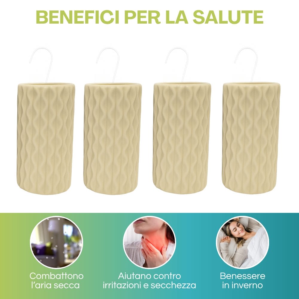 Set 4 umidificatori a onde in ceramica per termosifone con benefici per la salute