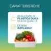 vaschetta-bianca-caratteristiche Vaschetta plastica alimentare bianca impilabile 15 litri con verdure fresche