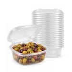 Vaschette alimentari in plastica PET impilabili con coperchio incluso