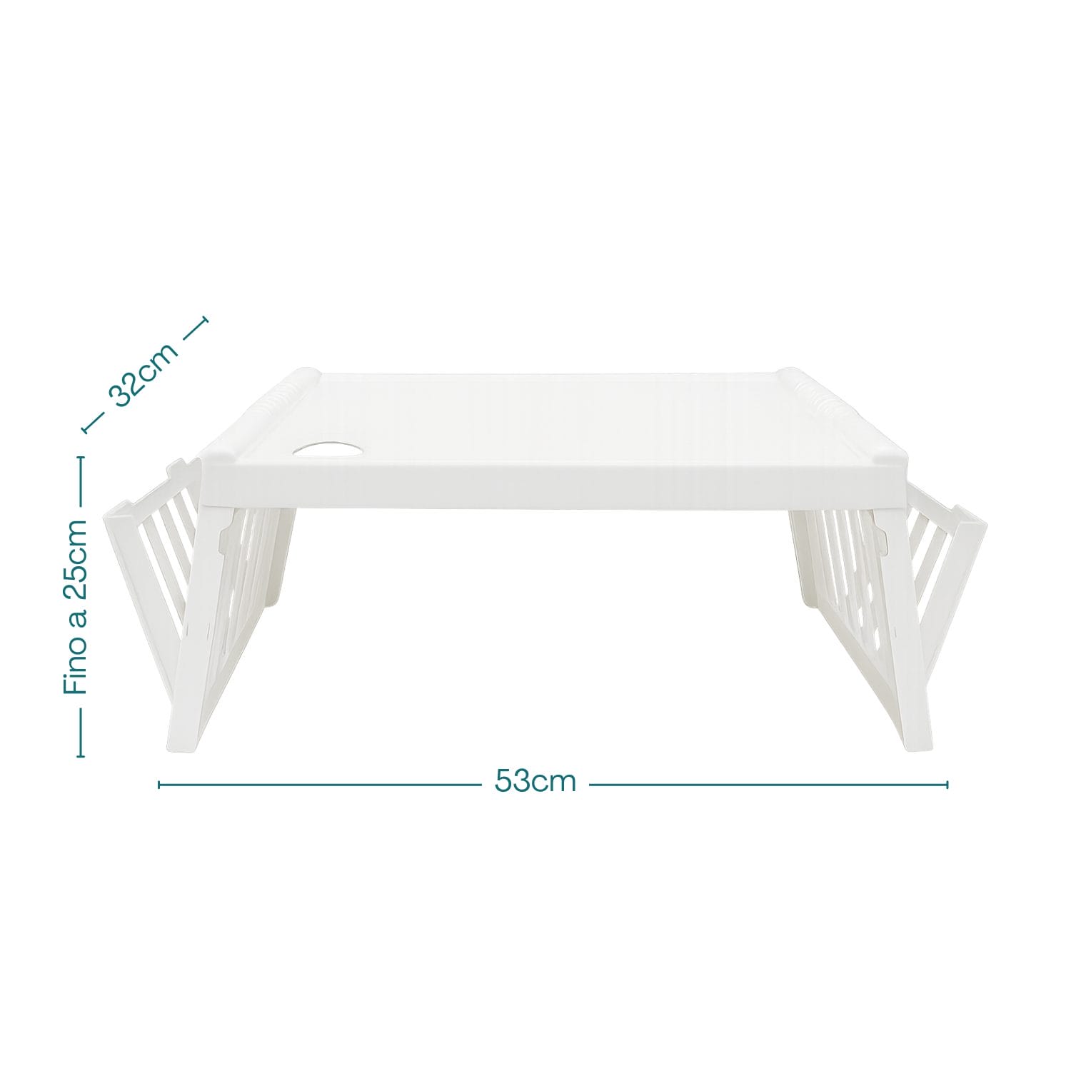 Vassoio da letto multifunzione 53x32 cm con altezza regolabile fino a 25 cm